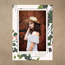 Load image into Gallery viewer, GRADUATION ANNOUNCEMENTS | CORAL FLORAL Bushel & Peck Paper