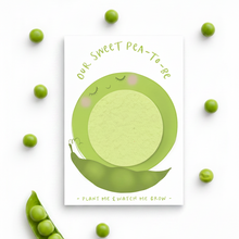 Load image into Gallery viewer, Sweet Pea Pinterest photo with scattered peas