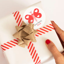 Load image into Gallery viewer, Valentine Stickers - 3" Round - Butterfly