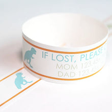 Load image into Gallery viewer, Custom Vinyl ID Bands - Set of 12 Dinosaur Bracelets