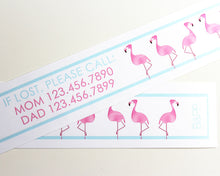 Load image into Gallery viewer, Custom Vinyl ID Bands - Set of 12 Pink Flamingo Bracelets