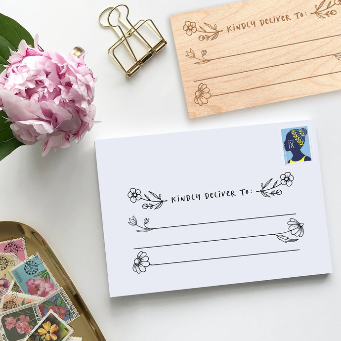 ADDRESSING STAMP | WILDFLOWER TEMPLATE by Bushel & Peck Paper