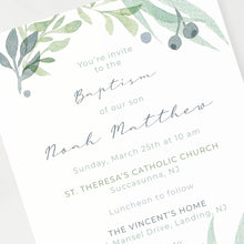 Load image into Gallery viewer, Birth Announcement BAPTISM INVITATIONS | GARDEN VINES freeshipping - Bushel & Peck Paper