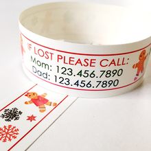 Load image into Gallery viewer, Custom Vinyl ID Bands - Set of 12 Gingerbread Cookie Bracelets