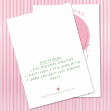 Load image into Gallery viewer, PARTY SEEDS™ | Seed Paper Baby Shower Favors | HOT AIR BALLOON - PINK - blank back