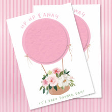 Load image into Gallery viewer, PARTY SEEDS™ | Seed Paper Baby Shower Favors | HOT AIR BALLOON - PINK - front
