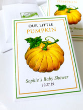 Load image into Gallery viewer, Baby Shower Seed-Favors™ - OUR LITTLE PUMPKIN SEED PACKET FAVORS