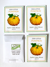 Load image into Gallery viewer, Baby Shower Seed-Favors™ - OUR LITTLE PUMPKIN SEED PACKET FAVORS