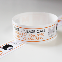 Load image into Gallery viewer, Custom Vinyl ID Bands - Set of 12 Kitty Bracelets