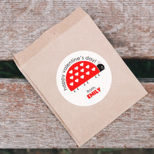Load image into Gallery viewer, Valentine Stickers - 3" Round - Love Bug