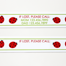 Load image into Gallery viewer, Custom Vinyl ID Bands - Set of 12 Ladybug Bracelets