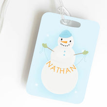 Load image into Gallery viewer, Bushel & Peck Paper LUGGAGE TAG | SNOWMAN - front