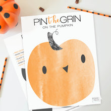Load image into Gallery viewer, PRINTABLE Halloween Game - Pin the Grin on the Pumpkin - DIY Digital File freeshipping - Bushel & Peck Paper