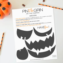 Load image into Gallery viewer, PRINTABLE Halloween Game - Pin the Grin on the Pumpkin - DIY Digital File freeshipping - Bushel & Peck Paper