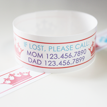 Load image into Gallery viewer, Custom Vinyl ID Bands - Set of 12 Princess Crown Bracelets