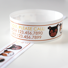 Load image into Gallery viewer, Custom Vinyl ID Bands - Set of 12 Puppy Bracelets