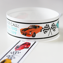 Load image into Gallery viewer, Custom Vinyl ID Bands - Set of 12 Race Car Bracelets