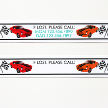 Load image into Gallery viewer, Custom Vinyl ID Bands - Set of 12 Race Car Bracelets
