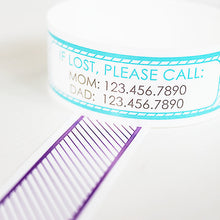 Load image into Gallery viewer, ID BANDS | STRIPES - Bushel & Peck Paper - Custom Printed Travel bracelets for kids and adults - set of 12 - 20.00