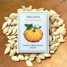 Load image into Gallery viewer, Baby Shower Seed-Favors™ - OUR LITTLE PUMPKIN SEED PACKET FAVORS freeshipping - Bushel &amp; Peck Paper
