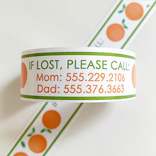 Load image into Gallery viewer, ID BANDS | ORANGE BLOSSOM - Bushel & Peck Paper - Custom Printed Travel bracelets for kids and adults - set of 12 - 20.00