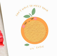 Load image into Gallery viewer, Single Growable Greeting Card | Lil' Cutie Baby Shower Card by Bushel & Peck Paper