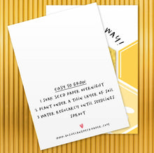 Load image into Gallery viewer, PARTY SEEDS™ | MEANT TO BEE - Bushel & Peck Paper - Custom Seed Paper Party Favors set of 10 - 18.00