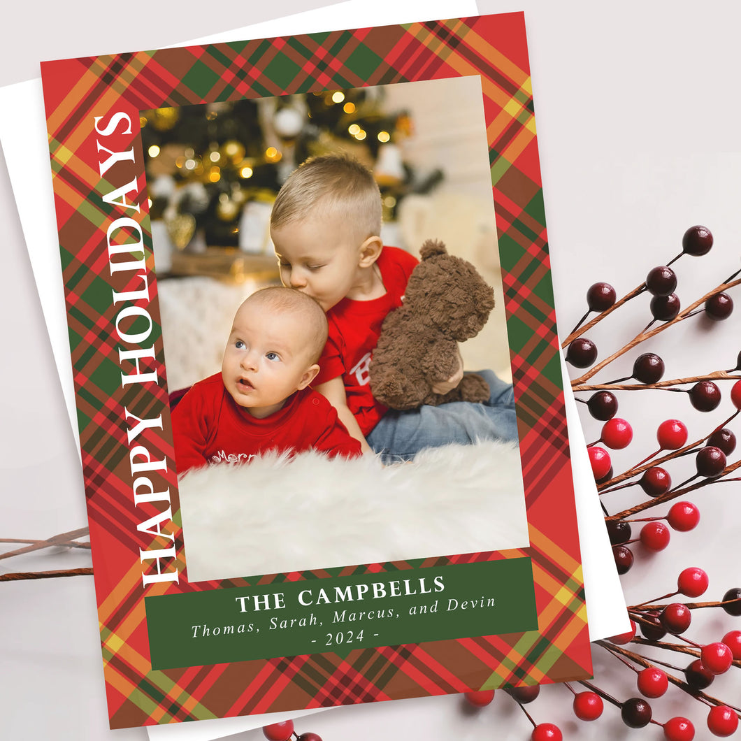 HOLIDAY PHOTO CARDS | CHRISTMAS TARTAN Bushel & Peck Paper