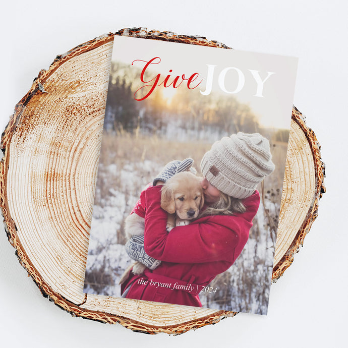 HOLIDAY PHOTO CARDS | GIVE JOY Bushel & Peck Paper