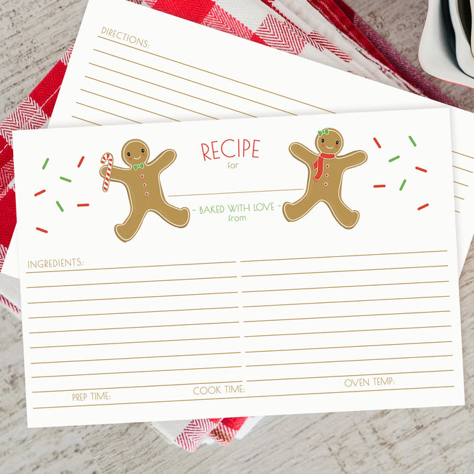 RECIPE CARDS | GINGERBREAD MAN Bushel & Peck Paper