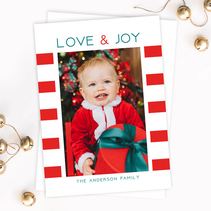 HOLIDAY PHOTO CARDS | LOVE & JOY Bushel & Peck Paper