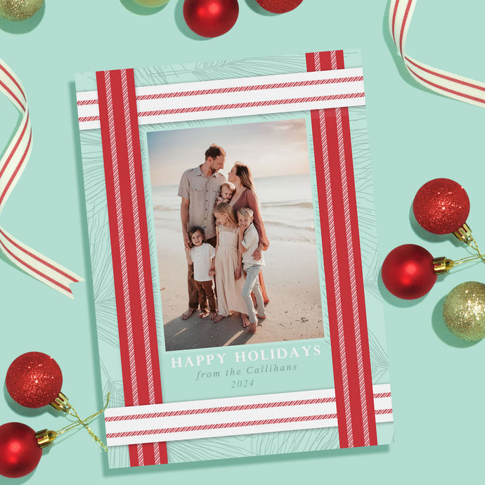 HOLIDAY PHOTO CARDS | WOVEN RIBBON Bushel & Peck Paper