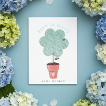 Load image into Gallery viewer, Blue garden party flat-lay card in progress
