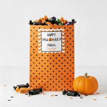 Load image into Gallery viewer, Halloween goody bag label personalized with Taylor
