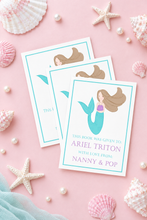 Load image into Gallery viewer, Mermaid bookplates flat-lay Pinterest image
