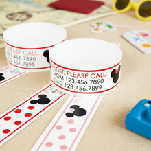 Load image into Gallery viewer, Polka Dot Mouse ID Bands - Travel Background
