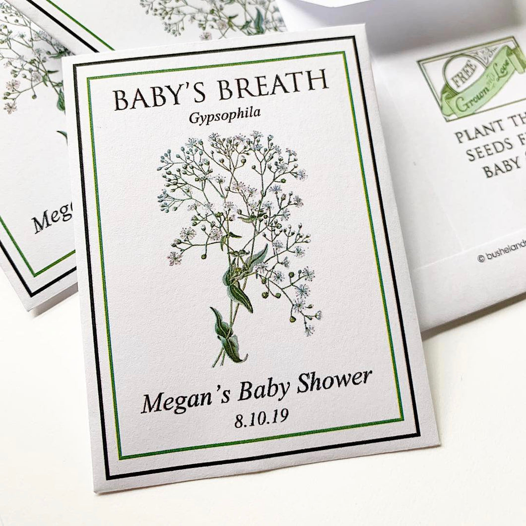 Baby Shower Seed-Favors™ - BABY'S BREATH SEED PACKET FAVORS
