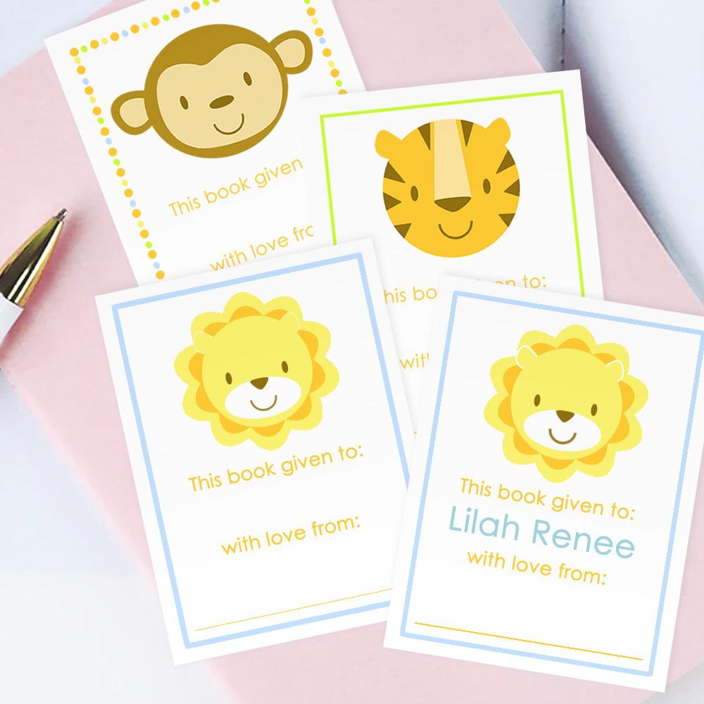 Custom Bookplates - Set of 12 Personalized Zoo Book Labels