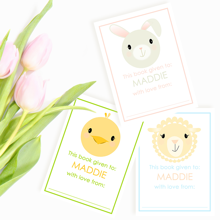 Custom Bookplates - Set of 12 Personalized Spring Critters Book Labels ...