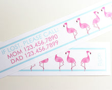 Load image into Gallery viewer, Custom Vinyl ID Bands - Set of 12 Pink Flamingo Bracelets
