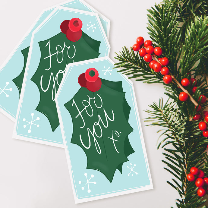 FREE printable - Holly Gift Tags Bushel & Peck Paper