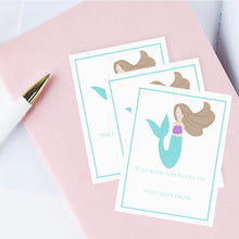 Load image into Gallery viewer, Custom Bookplates - Set of 12 Personalized Mermaid Book Labels Bushel &amp; Peck Paper
