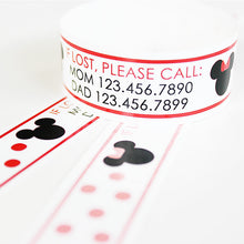 Load image into Gallery viewer, Custom Vinyl ID Bands - Set of 12 Polka Dot Mouse Bracelets
