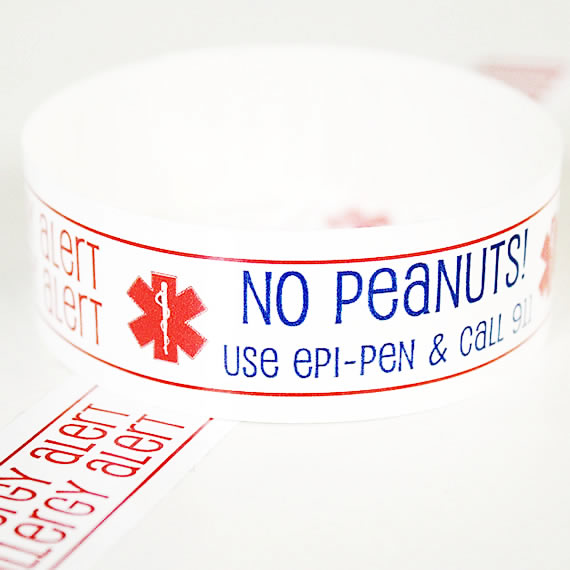 Personalized Allergy Alert Bands - set of 12 freeshipping - Bushel & Peck Paper