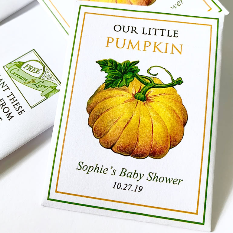 Baby Shower Seed-Favors™ - OUR LITTLE PUMPKIN SEED PACKET FAVORS