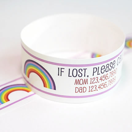 Custom Vinyl ID Bands - Set of 12 Rainbow Bracelets