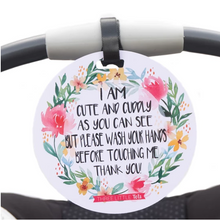 Load image into Gallery viewer, *SALE* CAR SEAT / STROLLER TAG - CUTE NO TOUCHING freeshipping - Bushel &amp; Peck Paper
