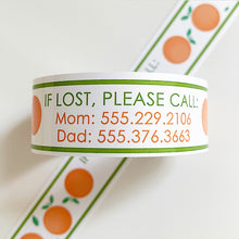 Load image into Gallery viewer, ID BANDS | ORANGE BLOSSOM - Bushel &amp; Peck Paper - Custom Printed Travel bracelets for kids and adults - set of 12 - 20.00
